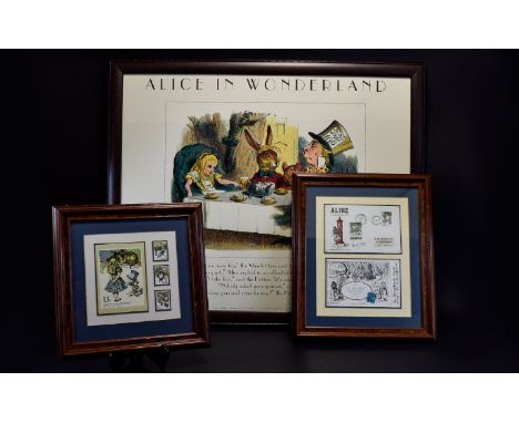 Lewis Carroll/John Tenniel Interest Three Framed Alice In Wonderland Images The first, a large limited edition centennial pos