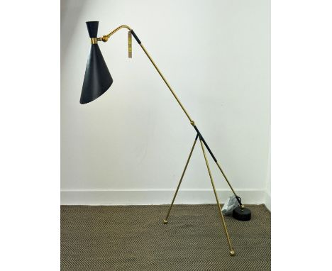 JULIAN CHICHESTER 'BACCO' FLOOR LAMP, vintage metal 1950s Italian style, 130cm H. 