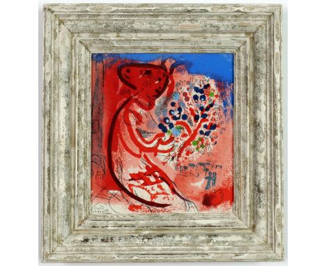 MARC CHAGALL, Lettre a mon Peintre 1965 lithograph, signed in the plate, printed by Charles Sorlier at Mourlot freres, French