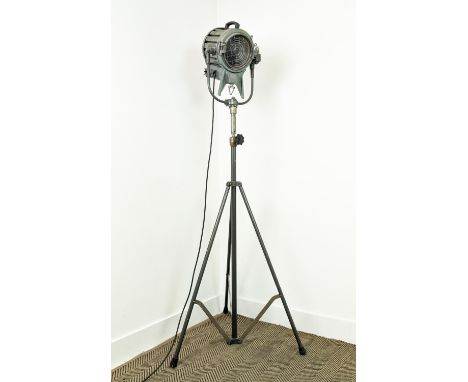 MOLE RICHARDSON STUDIO LAMP, vintage, on tripod base, 173cm H. 
