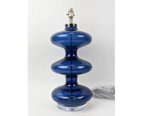 JULIAN CHICHESTER 'LUCERNE' TABLE LAMP, in blue, 56cm H. 