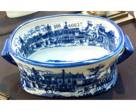 CERAMIC PLANTER. Flow blue ceramic planter