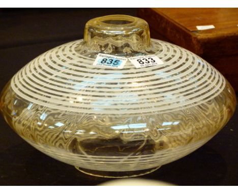 1960s GLASS SHADE. 1960s style Ribbed design glass light shade 