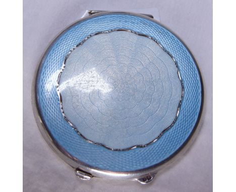 SILVER & ENAMEL COMPACT. Silver enamel topped compact by Joseph Gloster Ltd, dated 1941