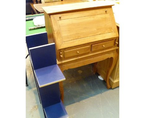 BUREAU. Hardwood bureau and a shelf