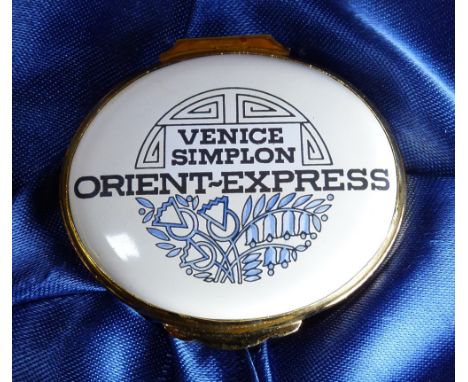 CRUMMELS ORIENT EXPRESS ENAMEL. Boxed Crummels Orient Express enamel pot