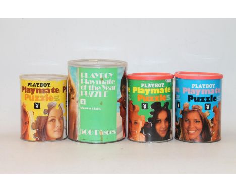 Four vintage 1960/70s Playboy Playmate jigsaw puzzles to include AP117 Britt Frederickson, AP0123 Bonnie Large, AP119 Crystal