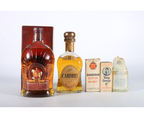 CARDHU 12 year old single malt Scotch whisky 75cl 40% abv, QUEEN OF SCOTS 15 year old blended Scotch whisky 70cl 43% abv, KIN