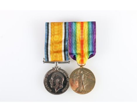 Medals of Second Lieutenant R P M Stewart comprising a WWI war medal and a WWI victory medal [2-LIEUT R F M STEWART], the two