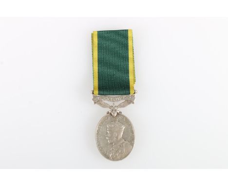 Medal of 7876540 Sergeant D C Lamb of the Royal Tank Corps comprising George V Efficiency medal with TERRITORIAL clasp [78765