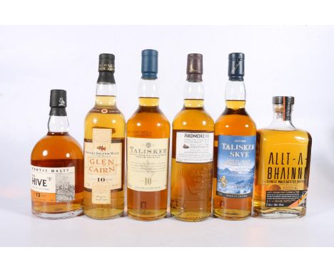 Six bottles of&nbsp;single malt Scotch whisky to include TALISKER Skye 70cl 45.8% abv., TALISKER 10 year old 70cl 45.8% abv.,