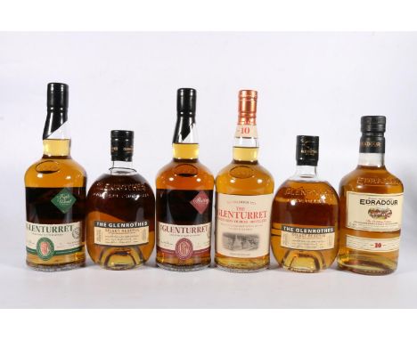 Six bottles of&nbsp;single malt Scotch whisky to include THE GLENTURRET 10 year old 70cl 40% abv., THE GLENTURRET Triple Wood