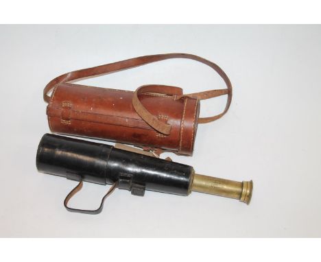 WWI military issue three draw telescope by R &amp; J Beck Ltd of London, serial number 8410, 'Tel Sig mkII Also GS', dated 19