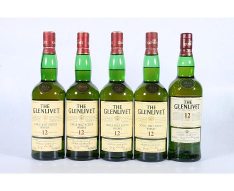 Five bottles of THE GLENLIVET 12 year old&nbsp;single malt Scotch whisky 70cl 40% abv. (5) 
