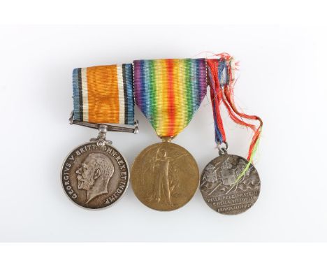 Medals of 2nd Lieutenant J L Bennett comprising WWI war medal and victory medal [2 LIEUT J L BENNETT] and an Italian Armatta 