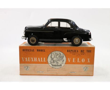 V Models (Victory Industries) Vauxhall Velox black saloon car, 1/18th electric scale model, boxed with instructions and guara