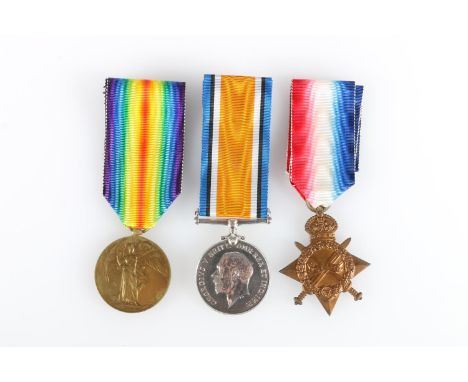 Medals of 11585 Private W Weir of the Scots Guards comprising WWI British war medal, victory medal and 1914-15 star [11585 PT