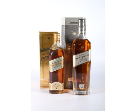 JOHNNIE WALKER Platinum Label 18 year old blended Scotch whisky, 40% abv. 1litre, boxed and JOHNNIE WALKER Gold Label 18 year