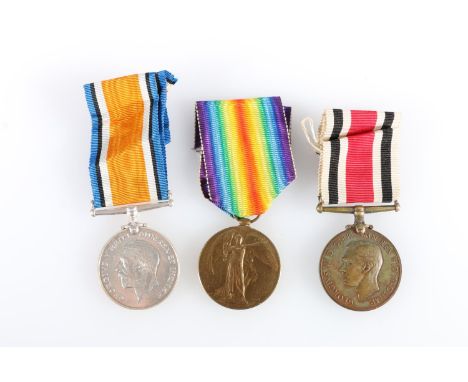 Medals of 2nd Lieutenant John D Allison of the Highland Light Infantry comprising WWI British war medal and victory medal [2 
