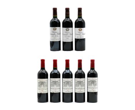 A selection of Bordeaux wine to include Chateau La Lagune, Haut-Medoc, 2005 (1), 2008 (2), 2009 (1) and 2010 (1) and Chateau 