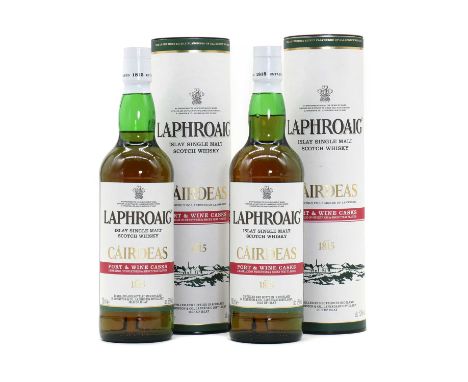 Laphroaig, Islay Single Malt Scotch Whisky, Cairdeas, Port &amp; Wine Casks, 52% vol., 700 ml (2, each in presentation tube)