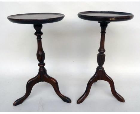 Two Victorian mahogany tripod tables, 29cmW and 50cmH