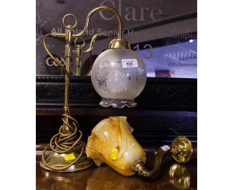 BRASS DESK LAMP + WALL LIGHT