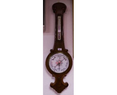ANTIQUE ROSEWOOD BANJO BAROMETER