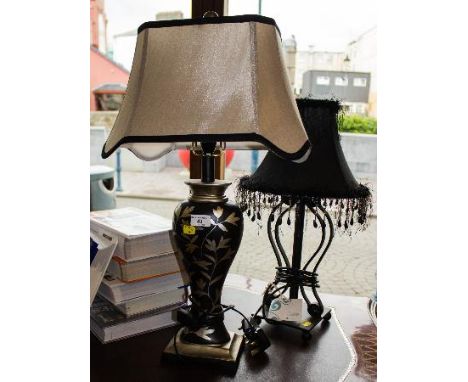 2 MODERN TABLE LAMP BLACK/SILVER