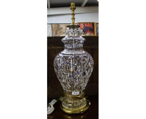 LARGE WATERFORD CRYSTAL TABLE LAMP MASTER CUTTER