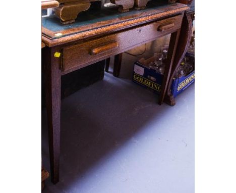 OAK DESK WITH DRAWER + GLASS TOP