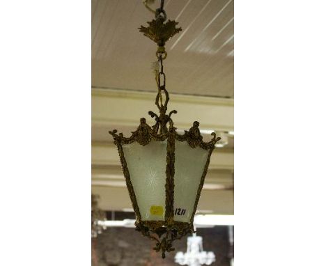 BRASS + GLASS HALL LANTERN