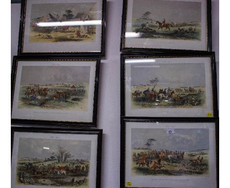 SET OF 8 HK BROWN HUNTING PRINTS