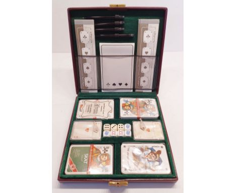 A CASED POKER &amp; DICE SET, APPEARS UNUSED