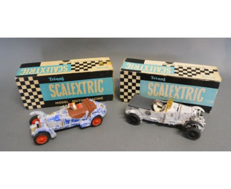 An Early Triang Scalextric Vintage Car Bentley C64 within original box together with another Alpha Romeo 