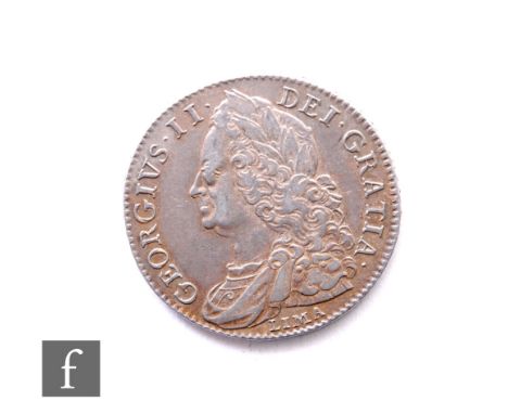 George II (1727-1760) - A half crown, Lima, 1746, old laureate and draped bust left, Lima below, reverse&nbsp;crowned crucifo