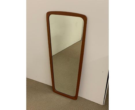 A Mid Century teak wall hanging hall mirror 