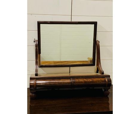 A Mahogany toilet mirror, the base with two drawers. (AF)