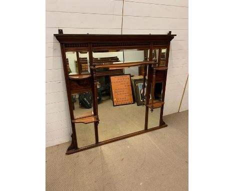 An over the mantle mahogany mirror (135cm x 140cm)
