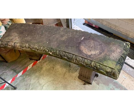 A two seater stone garden bench 