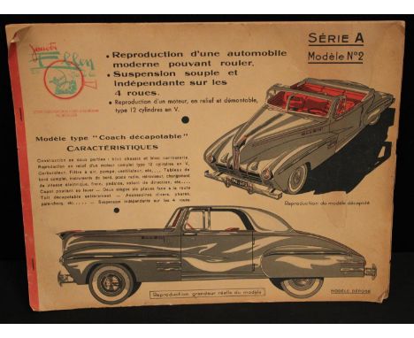 Automobilia - Jouets Ellen Serie A Modele No. 2 Continental Convertible Lincoln cardboard model 'cut-out', printed in colour,