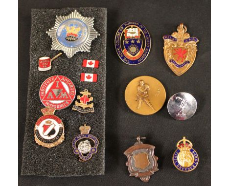Badges - enamel and others including British Legion, Civil Defence Corps, rugby, motoring, etc