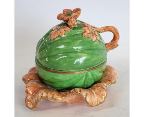 A 19th century novelty inkwell, as a melon