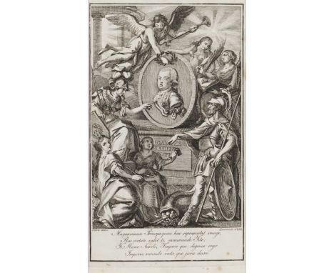 "Magnanimus Princips quem hac representat imago, Plus virtute valet te, memorande Tite; Te, Marce Aurelis Trajane que: dignio