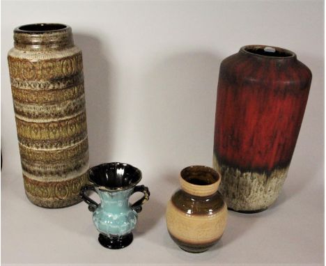 Mid 20th Century German ceramic vases, together with Royal memorabilia ceramics, glass bon-bon dishes and a model of a glass 