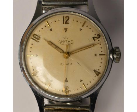 Smiths de luxe, a stainless steel manual wind gentleman's wristwatch, 17 jewel movement, 32mm. 