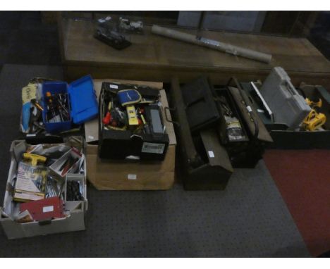 A De Walt electric sander, model D-65510 together with a collection of hand tools &amp; accessories to include, socket sets, 