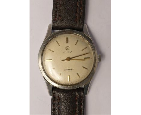 Cyma, Cymaflex, a stainless steel manual wind gentleman's wristwatch, 33mm 