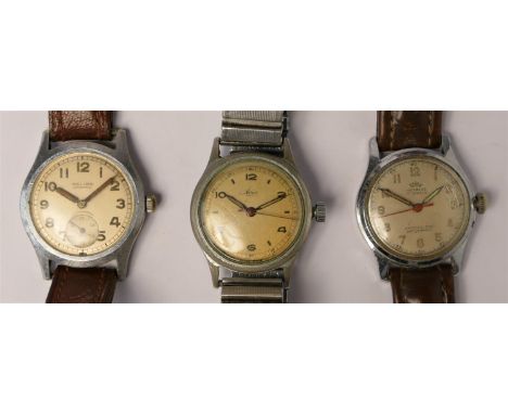 Helios Shockresist, a stainless steel manual wind wristwatch, 30mm, Gigon, a stainless steel manual wind wristwatch, with red