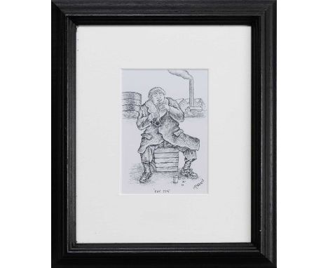 * GRAHAM H D MCKEAN, FAT SAM pencil on paper, signed and titledmounted, framed and under glassimage size 20cm x 42cm, overall